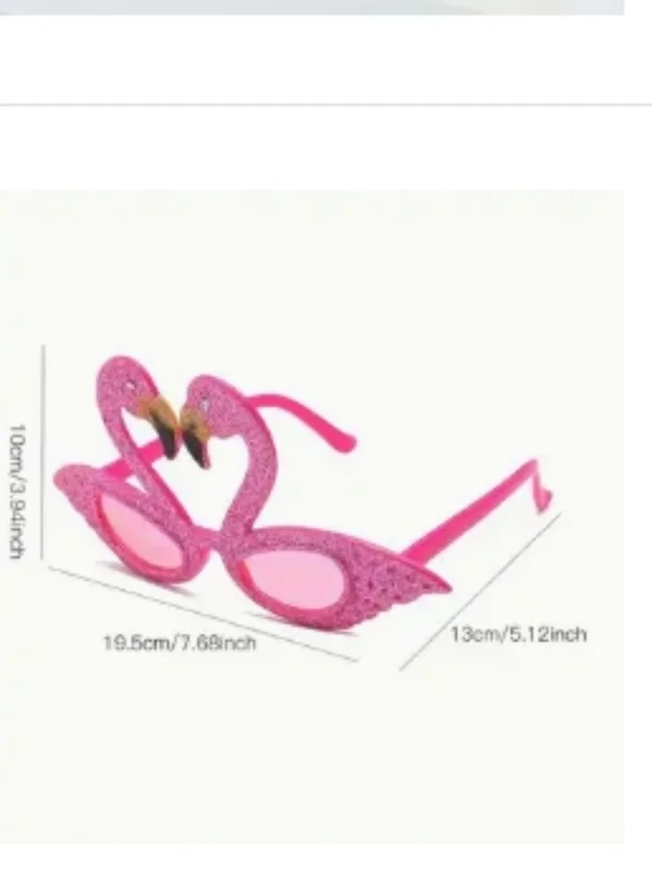 Pink Flamingo Glitter Glasses Novelty Party
